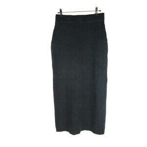 Commense Midi Skirt Women S? Black Pencil Knit Fabric Unknown R57